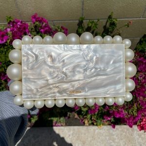 Cult Gaia EOS bubble clutch ivory